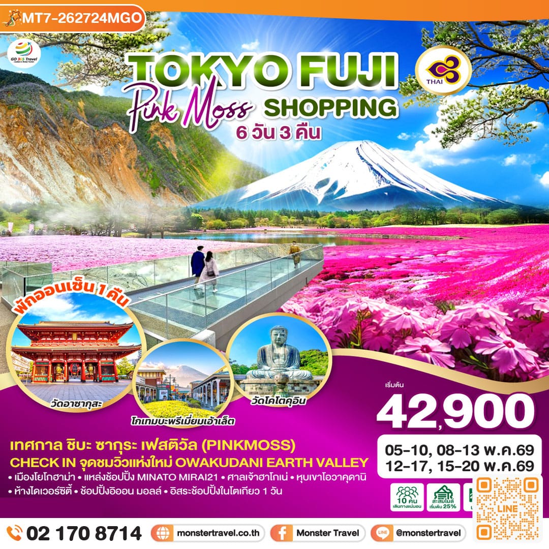 monster travel TOKYO FUJI PINKMOSS SHOPPING 6D 3N